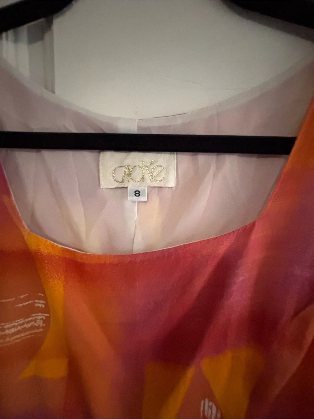 Cache Pink & Orange Abstract Maxi Dress Set Skirt size 6 top size 8